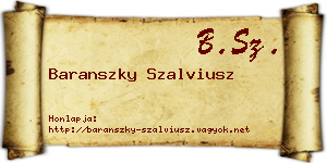 Baranszky Szalviusz névjegykártya